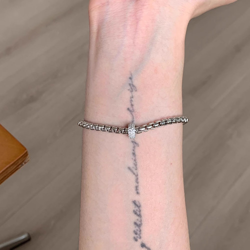 钛钢不掉色“葡萄藤”冷淡风还口链条闪钻跑环手链超cool手环配饰 - 图0