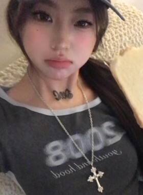 韩国小众设计bm同款银色大十字架