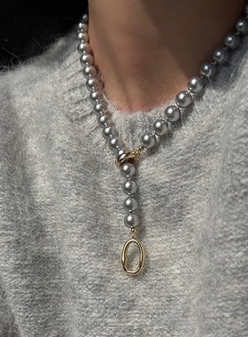 加长施家正圆强光珍珠项链