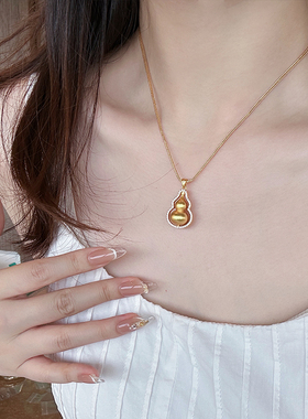 金店同款福禄古法沙金葫芦项链