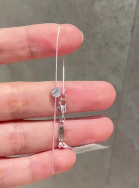 S925纯银粉色小花极细手链女款