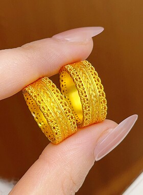 古法金色腰缠万贯戒指女轻奢高级