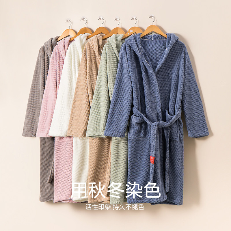 三利菠萝格女2022新款比纯棉式浴袍 三利棉生家品浴裙/浴袍/浴衣