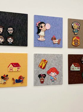 拼豆展示墙免打孔毛毡软板照片
