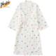 INS Wind gauze kimono pure cotton female spring and autumn thin Japanese cartoon summer Japanese -style Japanese robe nightdress bathrobe pajamas