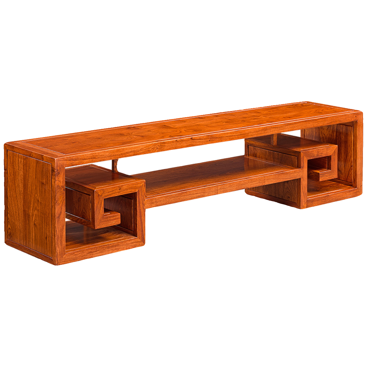 金鲤鱼 红木家具中式简约回形电视柜 刺猬紫檀花梨木地柜实木矮柜 - 图3