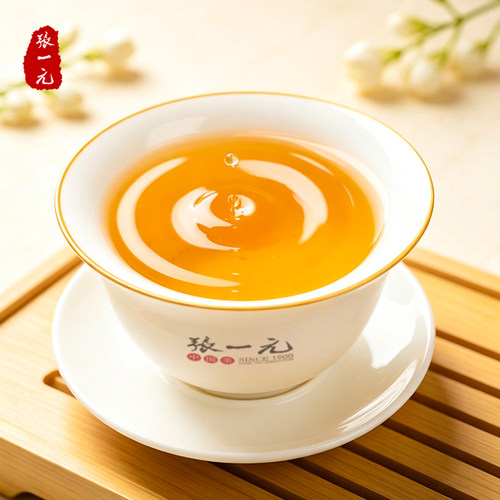 张一元茶叶新茶特种浓香茉莉花茶八窨毛尖金桶400g( 200g*2罐） - 图1
