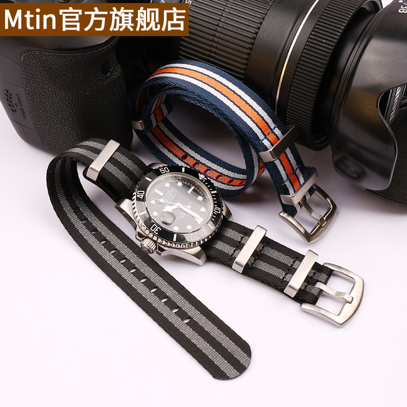 帆布尼龙表带男女精工欧米茄针扣 mtin配件