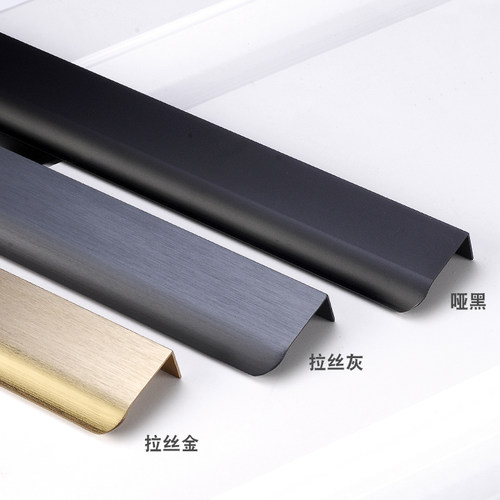 隐形柜门拉手衣柜免打孔现代简约高档轻奢一门到顶门把手加长黑色 - 图2
