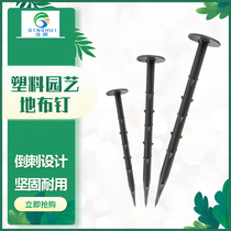 Black Gardening Ground Nails Fixed Ground Cloth Nails Shading Nets Anti Grass Cloth Ground Nails Greenhouse Agricultural Barbs Plastic Ground Nails