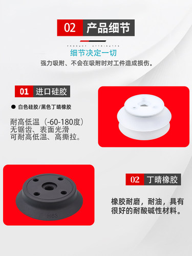 重载型机械手真空吸盘工业气动强力单双层H/HB32/40/50/63/80/100 - 图2
