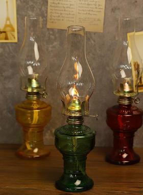 复古玻璃油灯8090年代怀旧