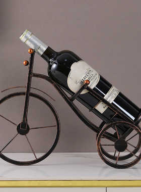 复古铁艺三轮车摆件客厅酒柜