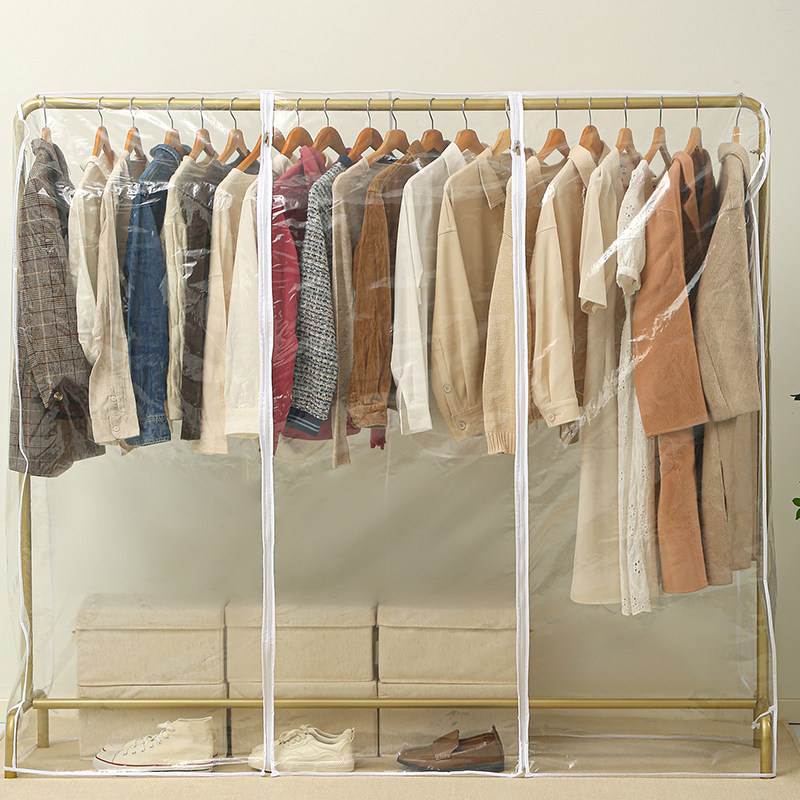 落地衣架防尘罩家用挂式晾衣架卧室挂衣杆遮灰尘透明衣服袋套罩子