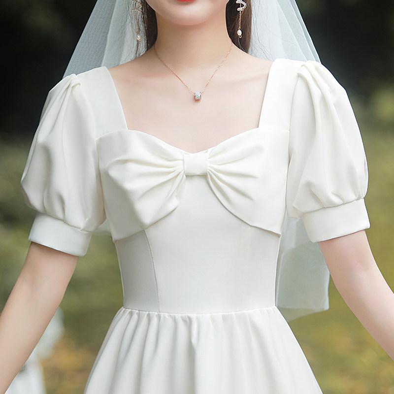 领证小白个子夏法式登记显瘦连衣裙 美蓓可连衣裙