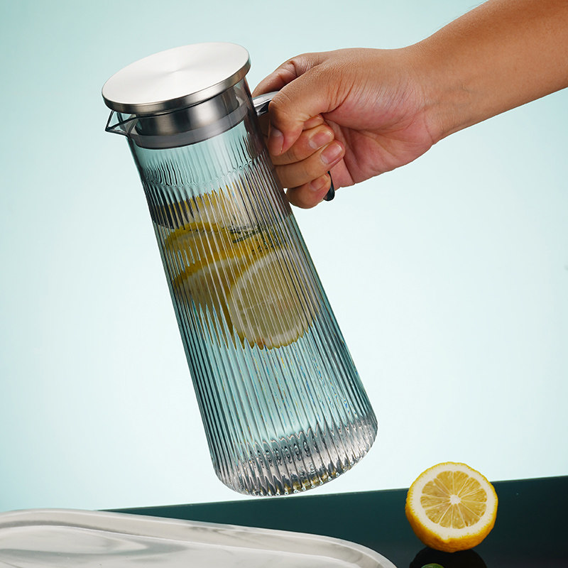 带把亚克力扎壶烟灰色冷水壶耐高温食品级塑料凉水壶餐饮泡茶水壶