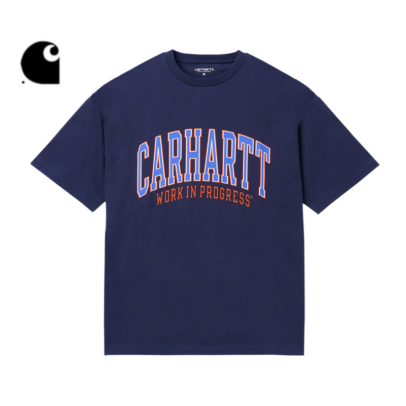 Carhartt WIP短袖T恤男装春季学院风LOGO字母图案印花宽版卡哈特 - 图0