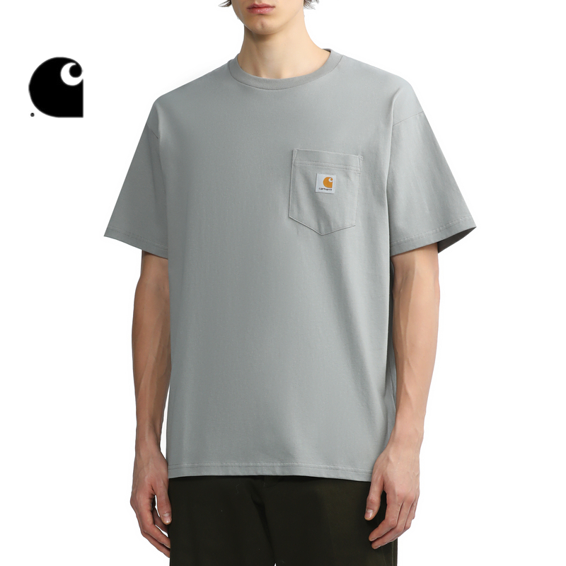 Carhartt WIP短袖T恤男装春夏经典LOGO标签口袋宽版卡哈特171068F - 图0