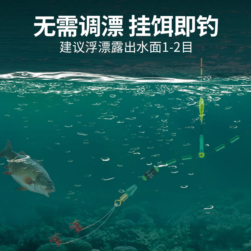 新款立漂线组免调漂高灵敏套装朝天钩/海夕双钩绑好线组浮漂主线,淘宝优惠券,粉丝福利购,淘宝优惠卷