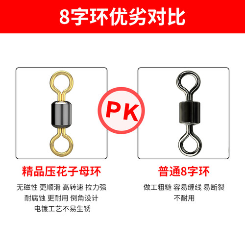 八字环8字环快速连接器子母环强拉力散装鱼具渔具钓鱼小配件大全 - 图0