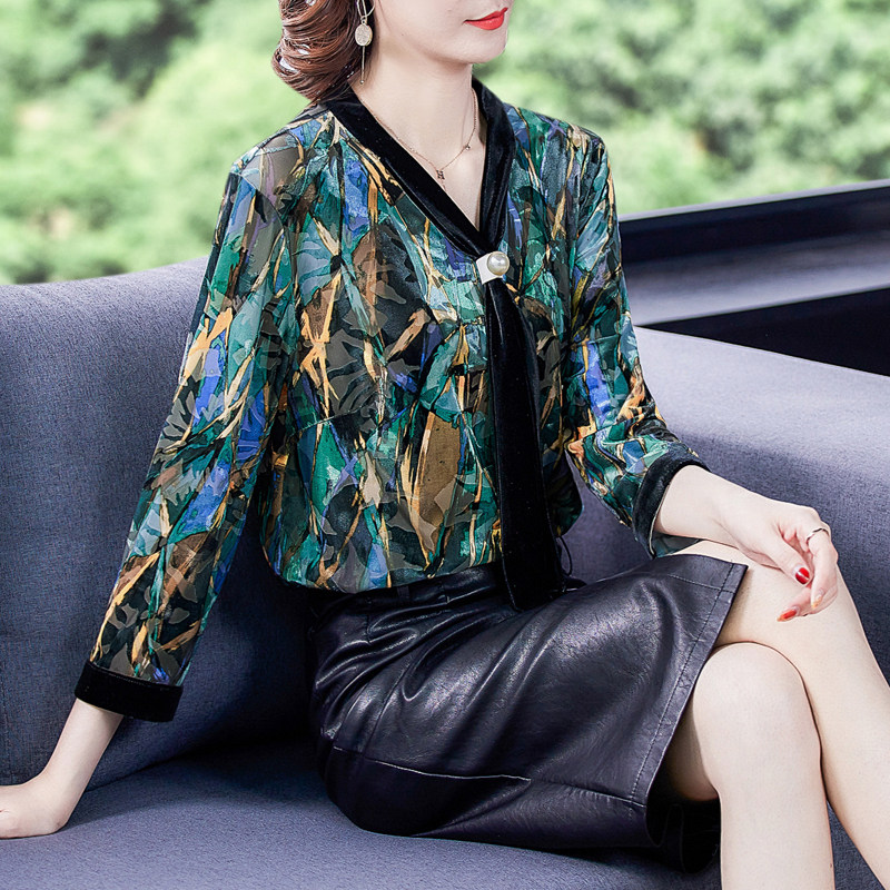 七分袖女春秋装2020年新款中年小衫 津仁妤T恤