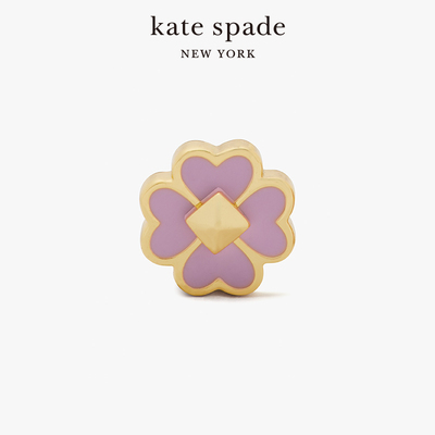 katespade桃心四叶花耳钉