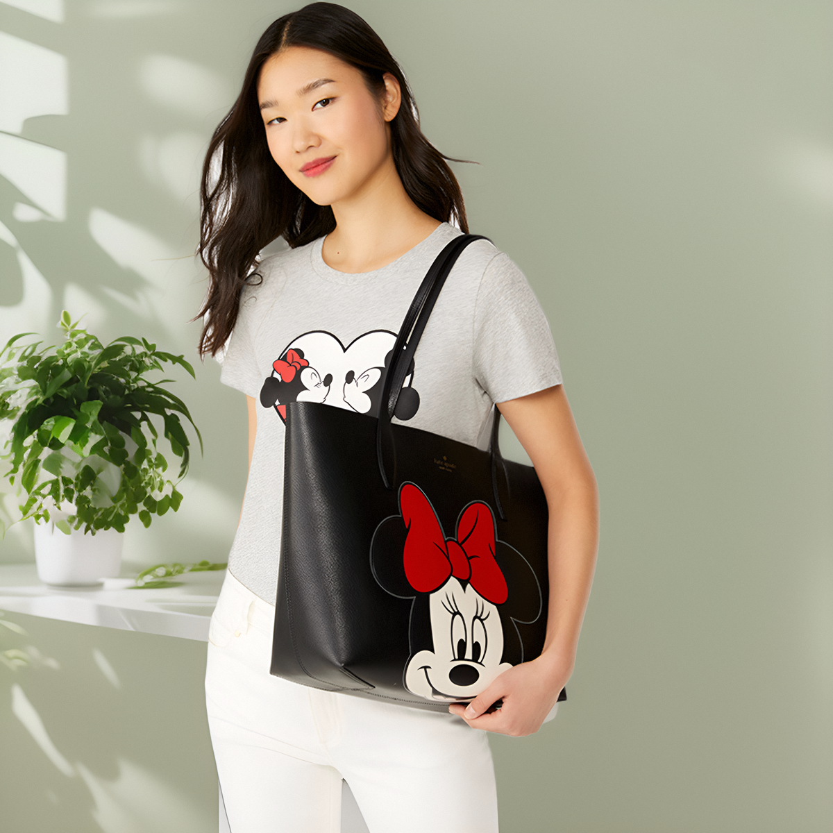 【春夏新品】kate spade ks DISNEY迪士尼联名款托特包单肩手提包 - 图1