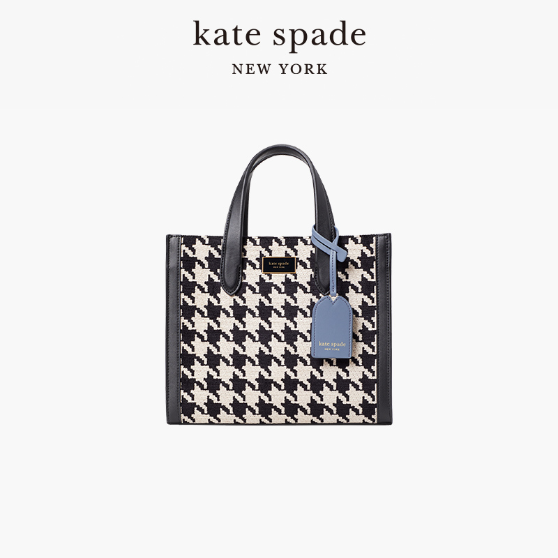 kate spade ks manhattan 千鸟格小号手提包托特琴谱包简约通勤女 - 图0