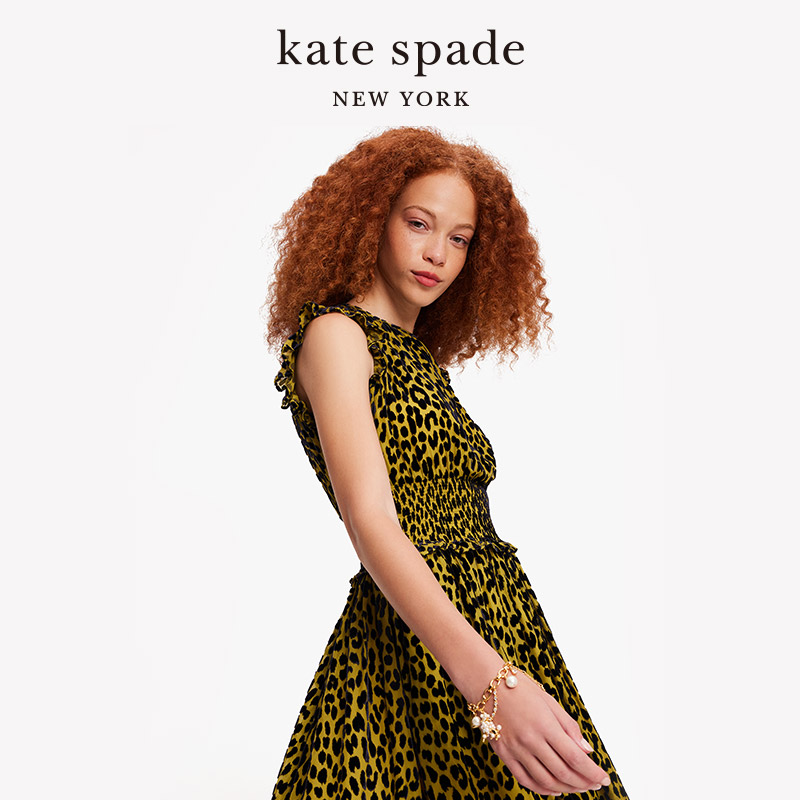 kate spade ks现代风格豹纹连衣裙复古都市秋冬款设计感通勤女-图3