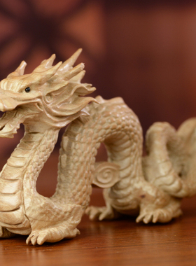 桃木生肖吉祥物青龙工艺品