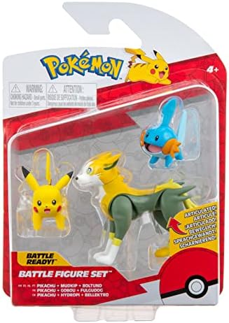 Pokemon Pikachu Mudkip Boltund Battle Feature 3 Figure Set A-图0