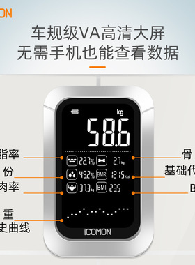 沃莱体脂秤体重电子秤小型人体秤测脂肪智能体重体质称人体测量仪