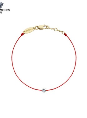 红绳女士钻石金绳制手链