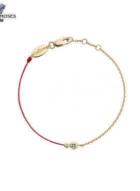 红绳男士半绳半金链钻石手链