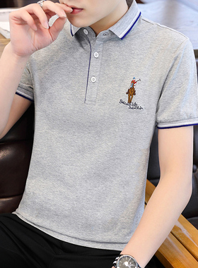 纯棉短袖t恤男polo衫夏装衣服