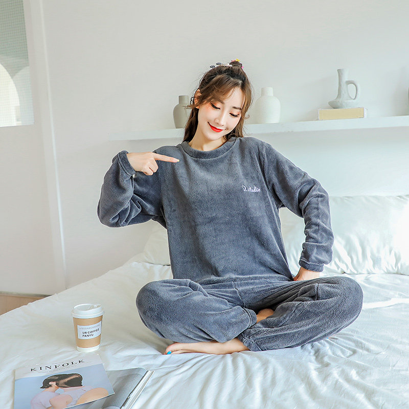 mlxergue /玫夏尔暖暖珊瑚绒保暖裤 玫夏尔睡衣/家居服套装