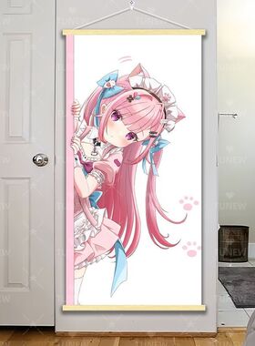ins风卡通甜美女孩挂画少女心宿舍卧室床头背景布出租屋装饰挂画