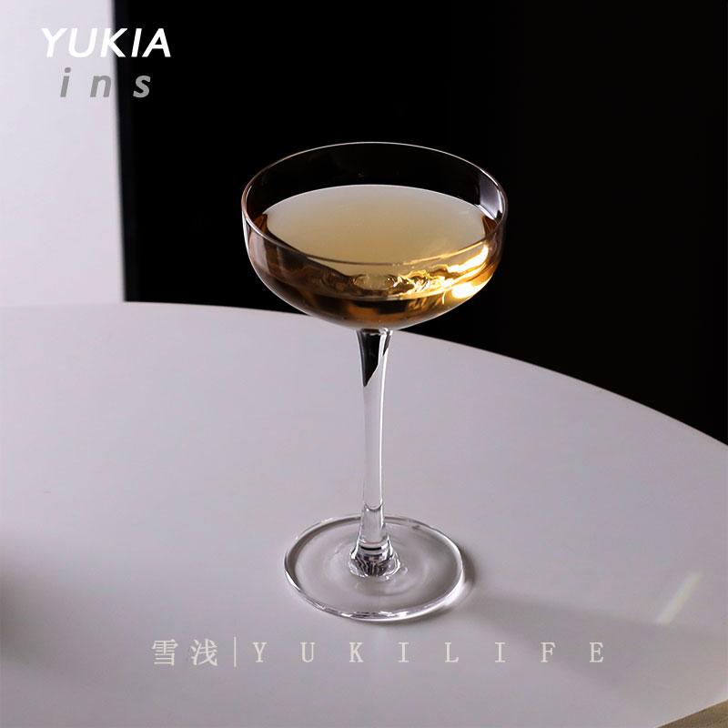 Yuki雪浅中古杯 木村敞杯 日式薄杯子碟形香槟杯鸡尾酒杯高脚酒杯 - 图0