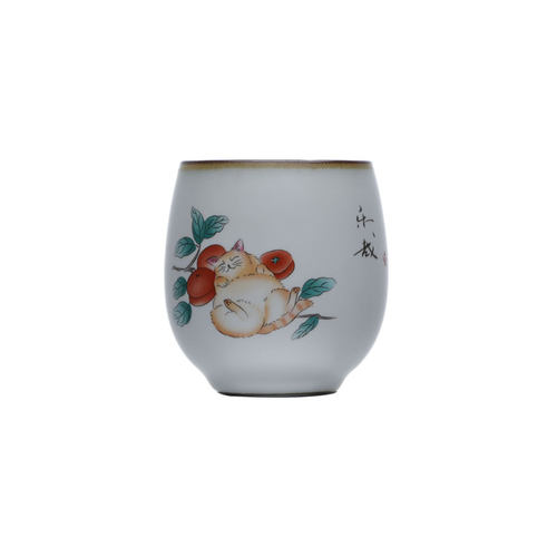 山桜乐哉杯 正品Yamazakura猫猫陶瓷茶杯水杯酒杯中古日式vintage - 图3