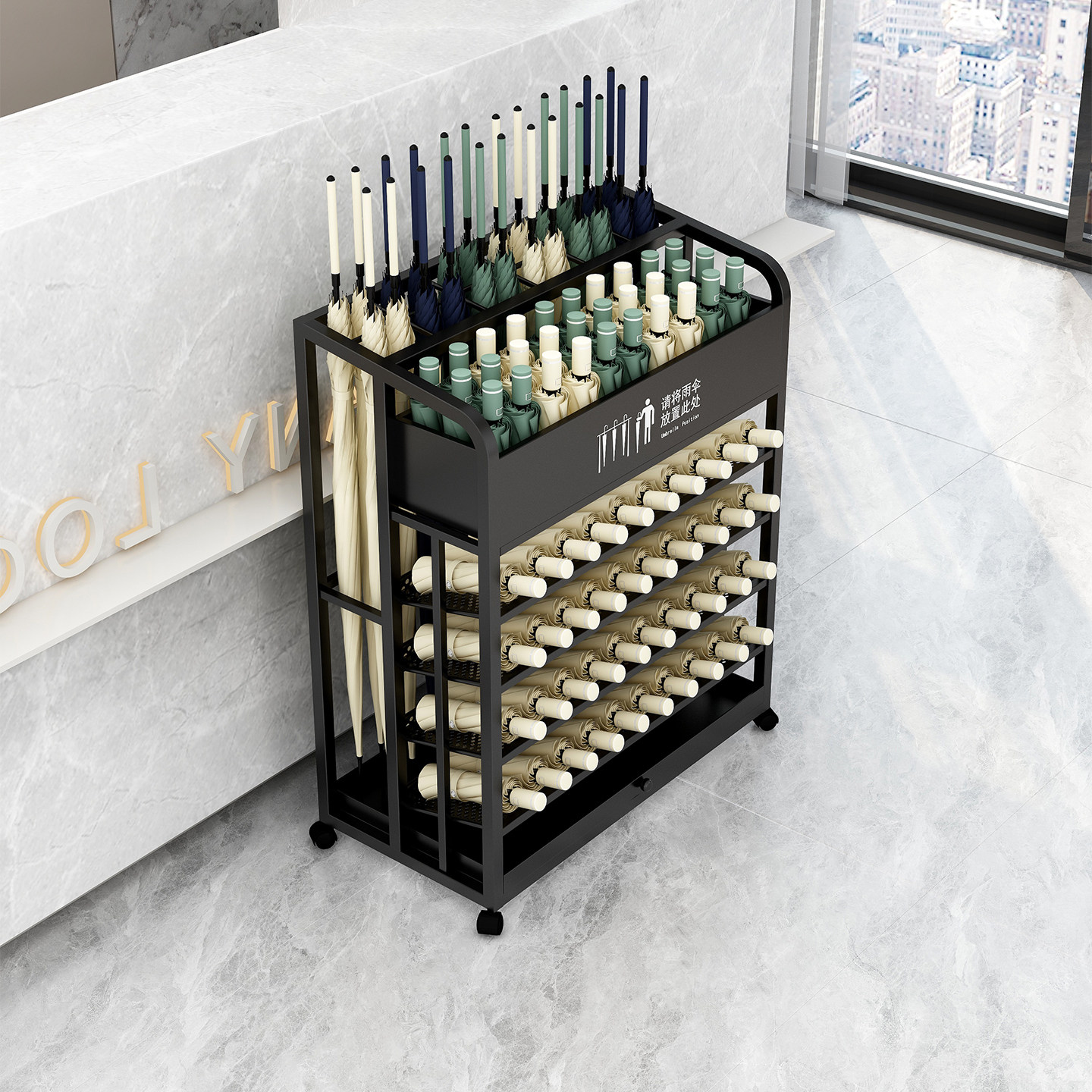 雨伞收纳架大容量酒店大堂公司教室售楼部门口商用雨伞桶定制logo,淘宝优惠券,粉丝福利购,淘宝优惠卷