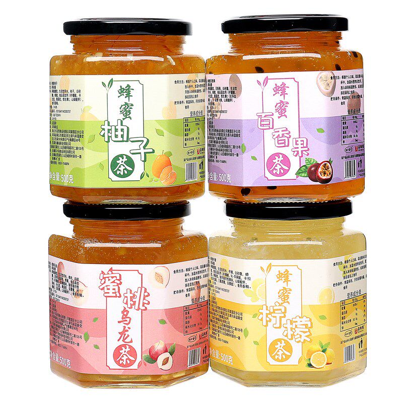 柚子茶罐装5g柠檬百香果酱冲泡冲饮 食锦恋蜂蜜果味茶