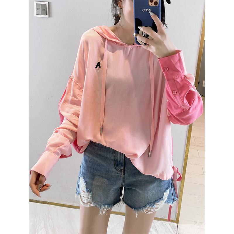 宽松长袖连帽抽绳薄款防晒2020卫衣 绣檬玥卫衣/绒衫