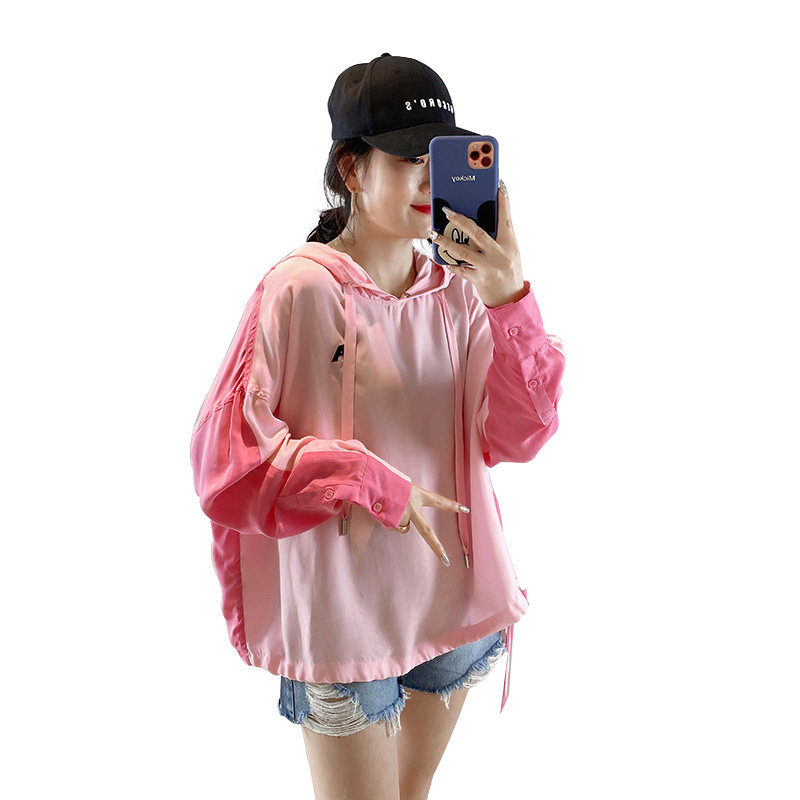 宽松长袖连帽抽绳薄款防晒2020卫衣 绣檬玥卫衣/绒衫