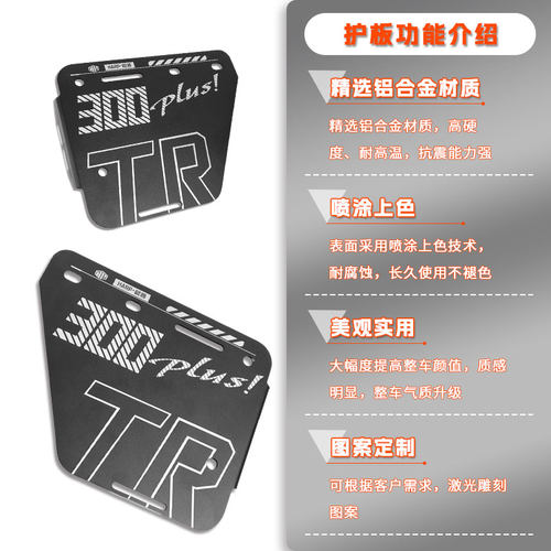 豪爵TR300plus/TR300护杠盖板前保险杠发动机装饰侧盖板改装配件 - 图2