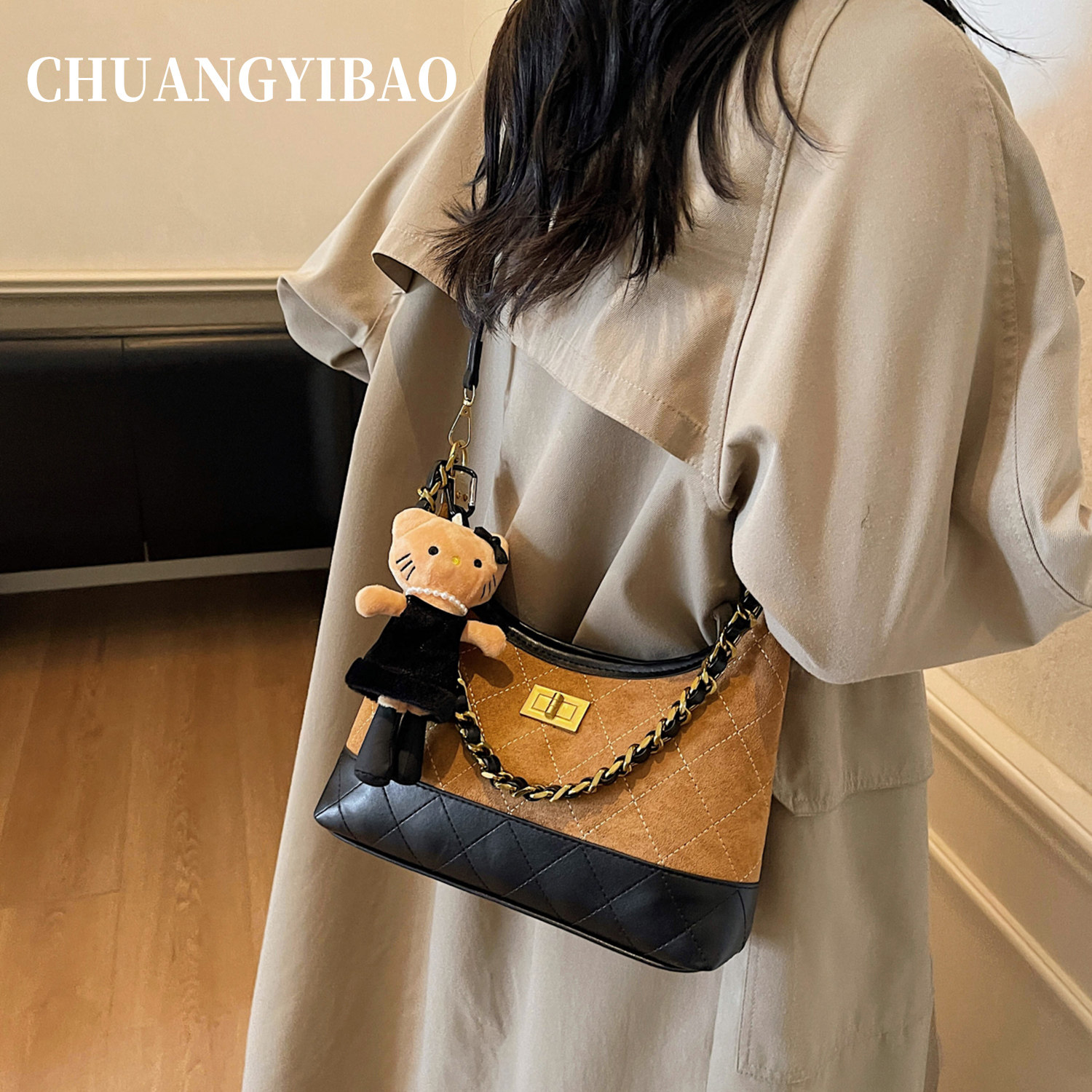 超火高级感链条腋下包包女2025新款潮秋冬轻奢小众通勤百搭斜挎包,淘宝优惠券,粉丝福利购,淘宝优惠卷