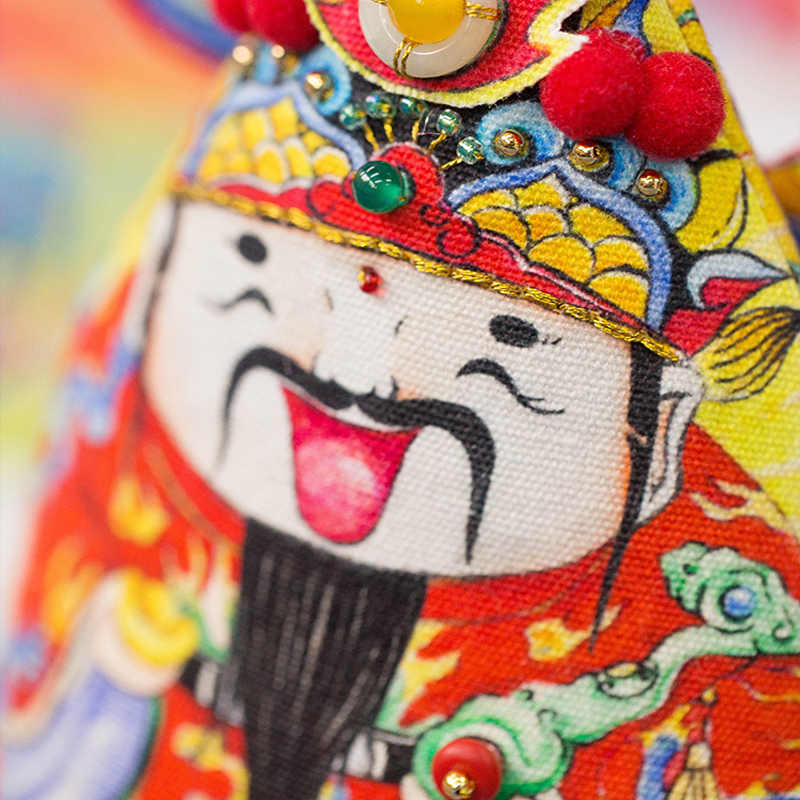 西泠印象集团春节创意财神到香囊礼盒套装新年门神车挂装饰挂件手工刺绣商务礼品送礼定制礼物送礼