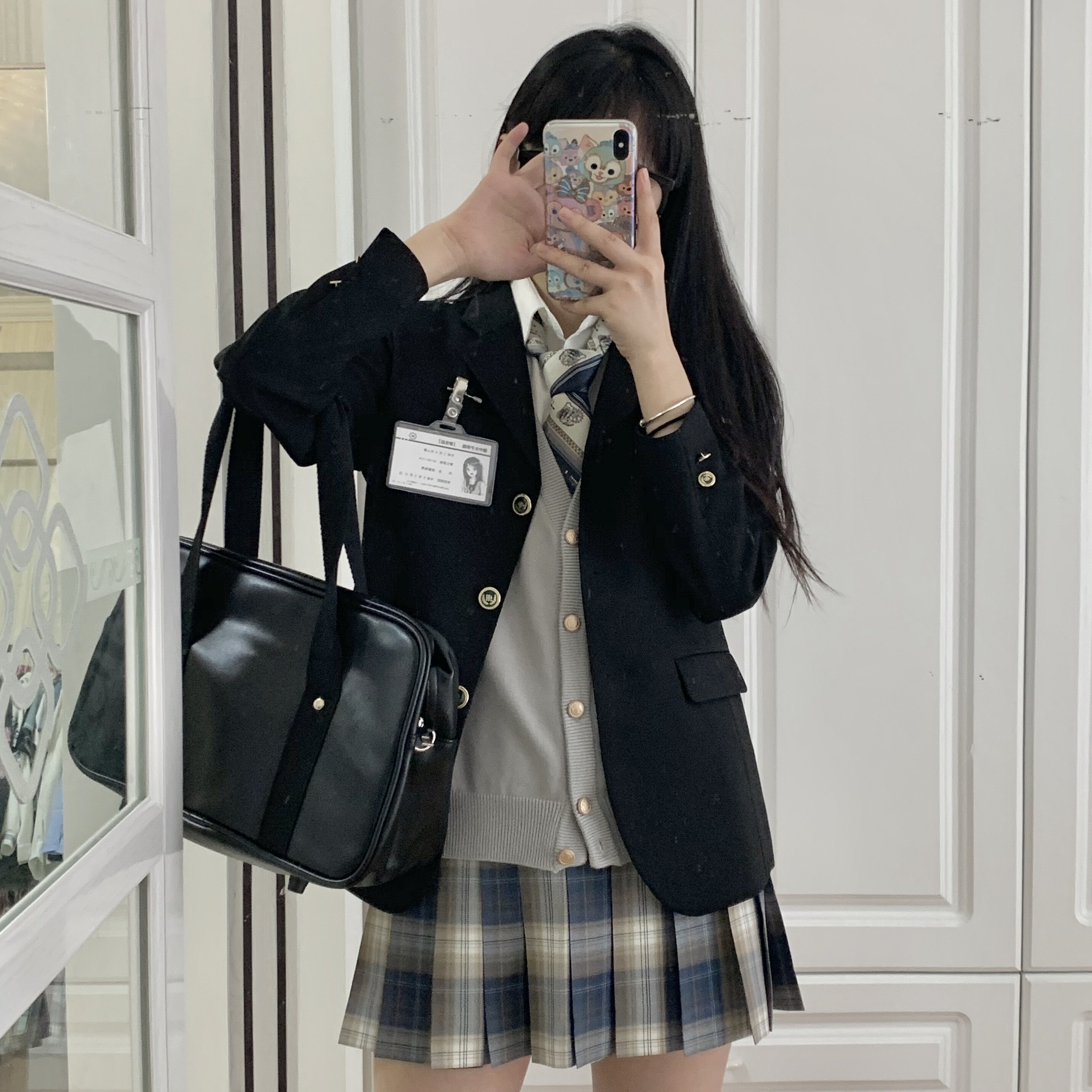 兔仔叽日式jk制服包 pu双色包_虎窝淘