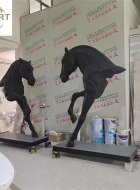 马头抽象酒店大堂大型落地雕塑售楼处大厅装饰品玻璃钢工艺品摆设