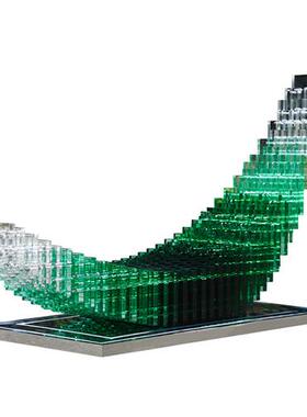 售楼处酒店大堂雕塑层叠透明树脂亚克力装饰品大型艺术落地摆件