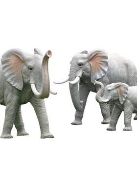 大型户外仿真大象玻璃钢雕塑售楼部广场动物园园林景观装饰摆件